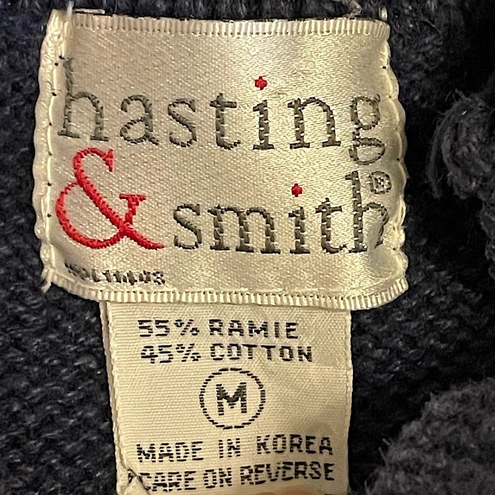 Hasting & Smith Vintage Intarsia Sweater Fall Leaves Grapes Cotton Ramie Size M - Picture 3 of 15